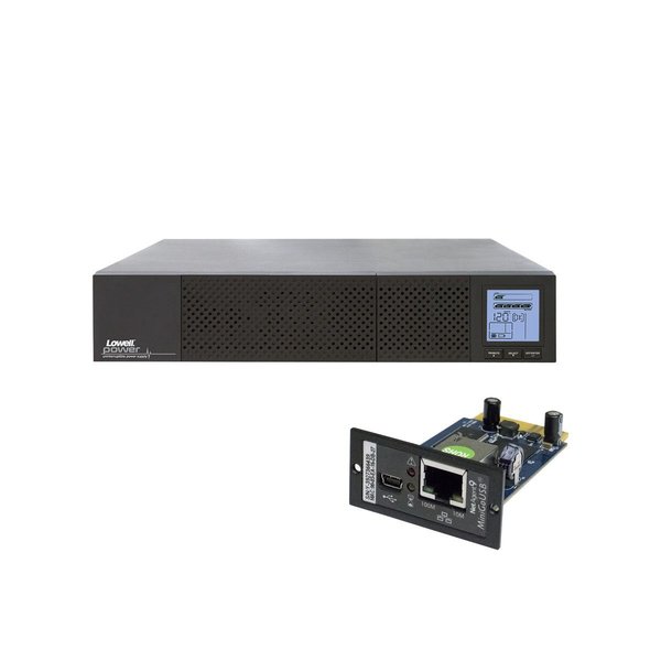 Lowell UPS System, 1500VA, 8 Outlets, DIN Rail/Tower, Out: 120V AC , In:120V AC UPS8-1500-IP